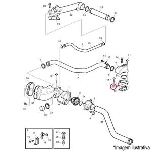 CARCAÇA TUBO CONEXÃO VALVULA TERMOSTATICA ÔNIBUS VOLVO
