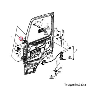 DOBRADIÇA SUPERIOR PORTA LD CABINE CAMINHÃO VOLVO FM
