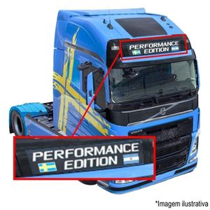 ADESIVO PERFORMANCE EDITION LETREIRO SUPERIOR CABINE CAMINHÃO VOLVO FH