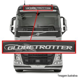 ADESIVO GLOBETROTTER LETREIRO SUPERIOR CABINE CAMINHÃO VOLVO