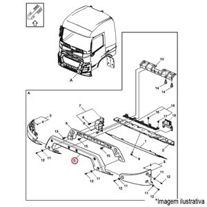 DEFLETOR GRADE CENTRAL PARA-CHOQUE DIANT. CAMINHÃO VOLVO FMX