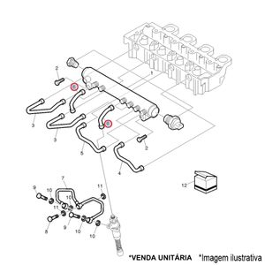 TUBO PRESSÃO TRILHO COMUM BICOS INJETORES COMBUSTIVEL ÔNIBUS VOLVO