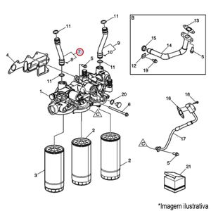 TUBO CABEÇOTE FILTRO ÓLEO MOTOR CAMINHÃO/ÔNIBUS VOLVO