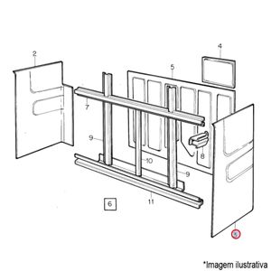 PAREDE LE CANTO TRAS. CABINE CAMINHÃO VOLVO NL