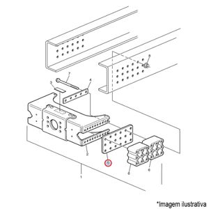 SUPORTE TRAVESSA REBOQUE TRAS. CHASSI CAMINHÃO VOLVO