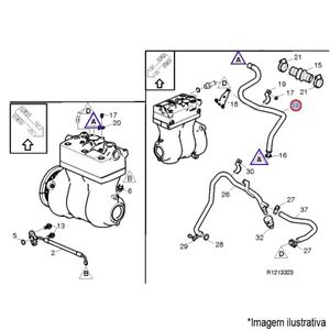 TUBO COMPRESSOR AR CAMINHÃO VOLVO FM