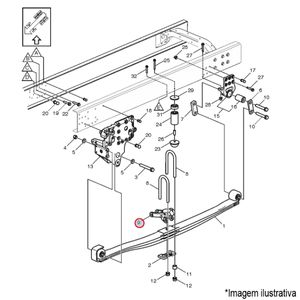 SUPORTE GRAMPO MOLA SUSPENSÃO DIANT. CAMINHÃO VOLVO VM
