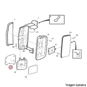 TAMPA TRAS. ESPELHO RETROVISOR AMPLO CAMINHÃO VOLVO