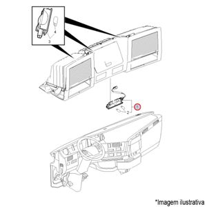 LANTERNA PRATELEIRA PORTA-OBJETOS SUPERIOR DIANT. CABINE CAMINHÃO VOLVO FH