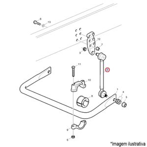 BIELETA BARRA ESTABILIZADORA SUSPENSÃO 2º EIXO DIRECIONAL CAMINHÃO VOLVO FM