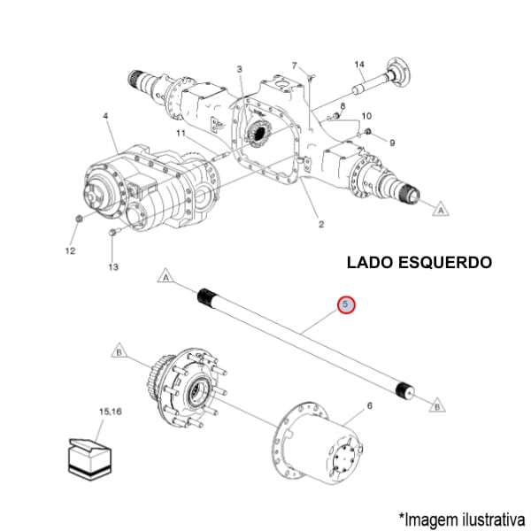 掛軸 SEMIEIXO LE TRAS. CAMINHÃO/ÔNIBUS VOLVO - Dex Peças