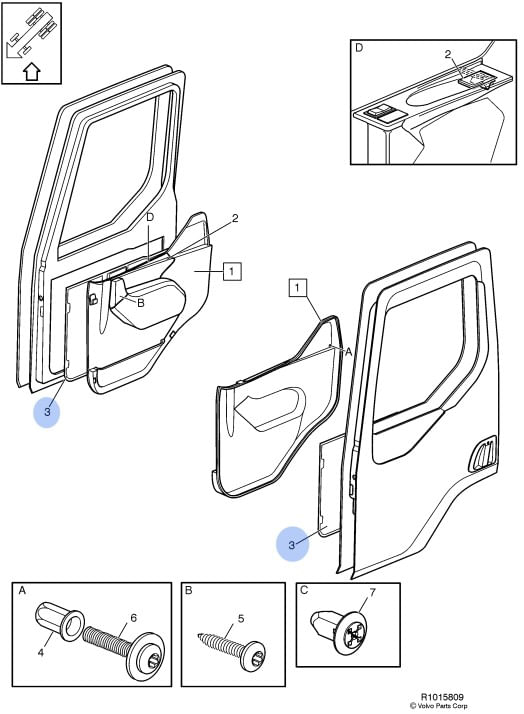 PAINEL DA PORTA CAMINHÃO VOLVO VM